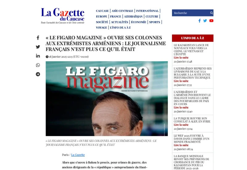 Le Figaro превратился в пропагандистский рупор армян La Gazette du Caucase