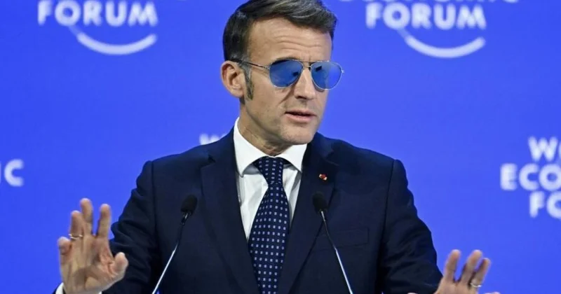 Makronun Davosdakı görüntüləri müzakirələr səbəb oldu FOTO