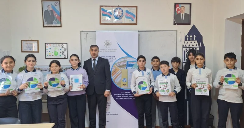 Fənn müsabiqəsinə hazırlaşan şagirdlər əlavə dərs vəsaitləri ilə təmin olunub FOTO