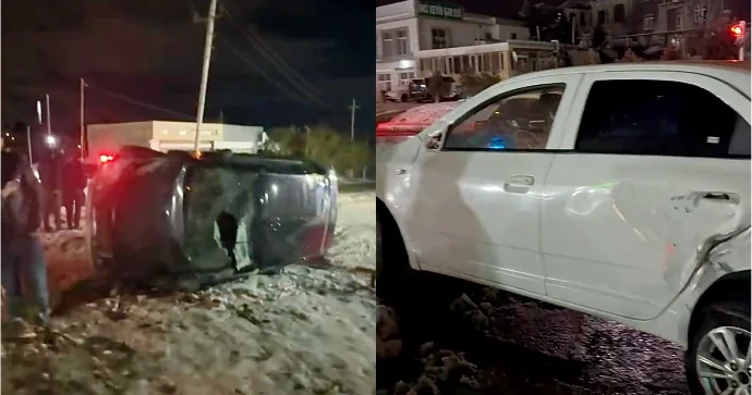 Qaraçuxurda qəza: “Nissan”la toqquşan “Chevrolet” aşdı VİDEO