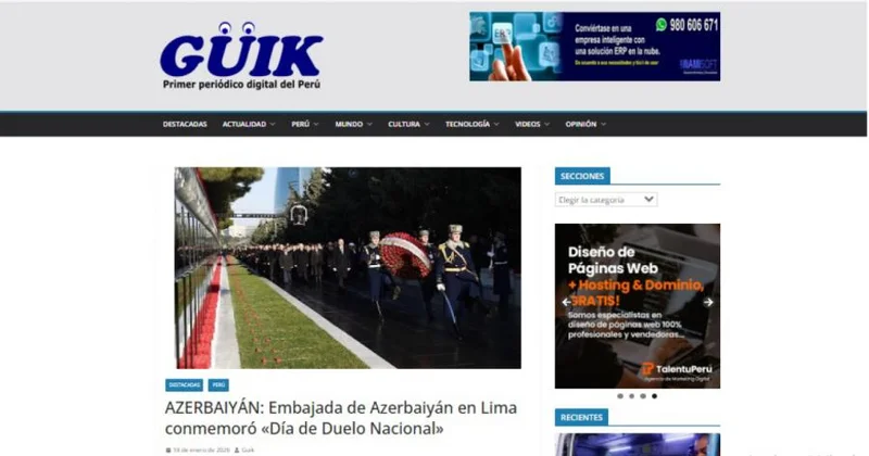 Peru mətbuatı 20 Yanvar faciəsini işıqlandırıb