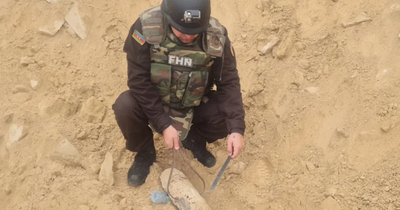 Qaradağda top mərmisi tapılıb VİDEO