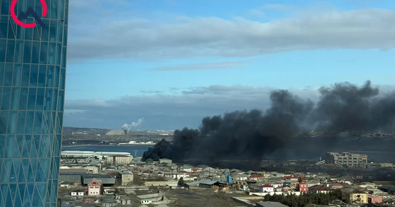 Nərimanovda obyekt yanır Fotolar Yenilənir