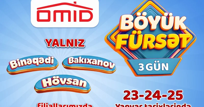 OMİD dən böyük fürsət 50% endirim var