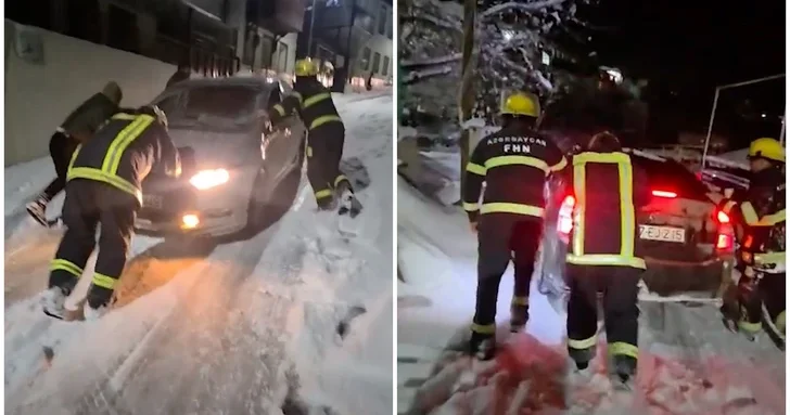 Спасатели МЧС освободили автомобилистов из ледяного плена на дорогах Ханкенди