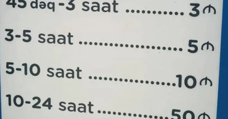 10 saatı keçsə, 50 manat “Araz” marketin parkinq qiymətləri narazılıq yaratdı FOTO