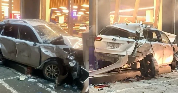 Atyalında yük maşını 3 avtomobilə dəydi, biri marketə çırpıldı VİDEO