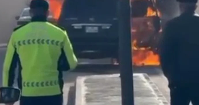 Bakıda “Prado” yanıb kül oldu VİDEO