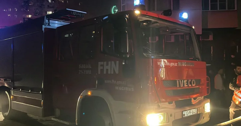 Yasamalda çoxmərtəbəli binada yanğın olub