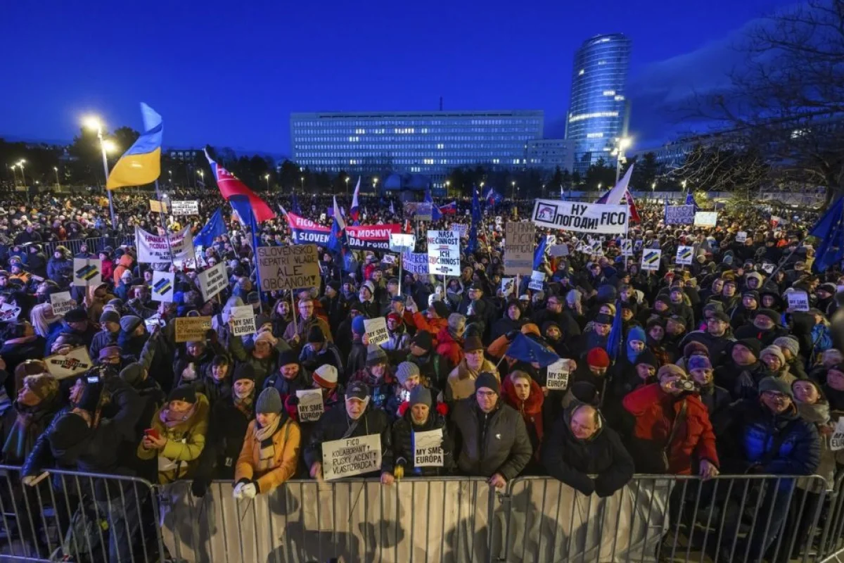 Антиправительственные митинги в Словакии