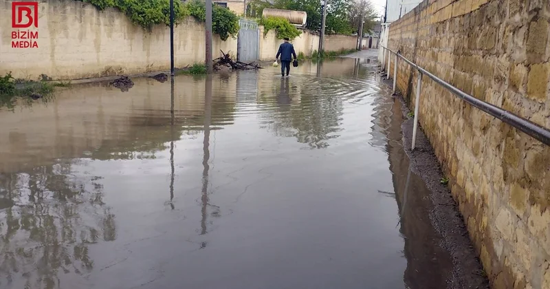 Kürdəmirdə küçələri su basdı FOTO/VİDEO
