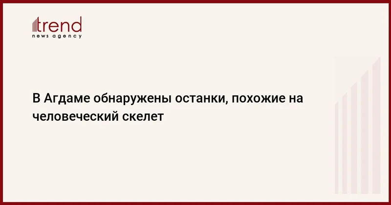 В Агдаме обнаружены останки, похожие на человеческий скелет