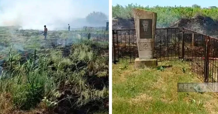 Salyanda qəbiristanlıq YANDI