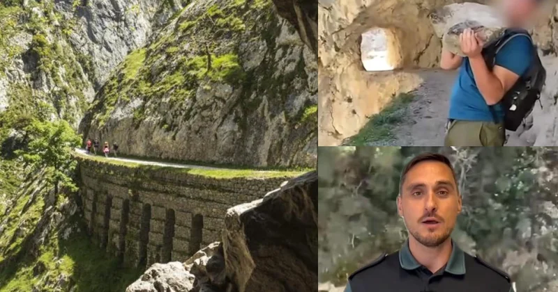 İspaniyada dərəyə böyük daş atan turisti 200 min avro cərimə gözləyir