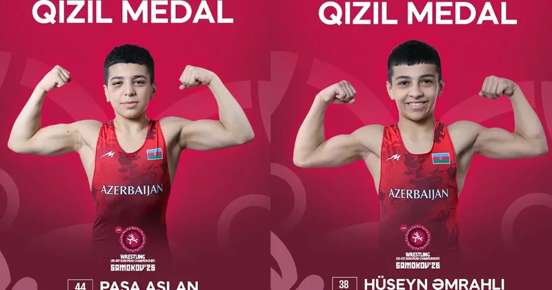 İki güləşçimiz Avropa çempionatında qızıl medal qazanıb