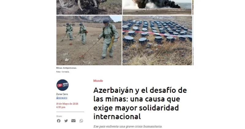 Kolumbiya mediası Azərbaycanın minatəmizləmə sahəsindəki təcrübəsini qeyd edib