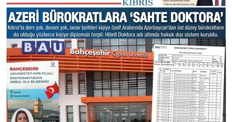 MIƏMURLARIMIZ ŞİMALİ KİPRDƏN SAXTA DİPLOM ALIB? “Bugün Kıbrıs” yazdı, ortalıq qarışdı