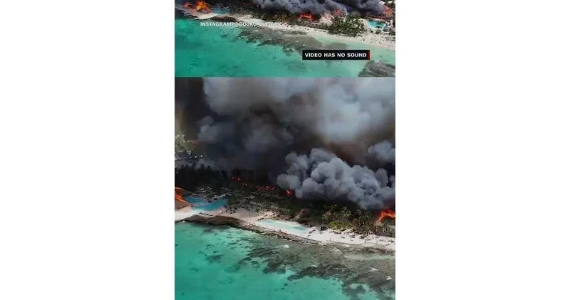 Крупный пожар в отеле в Доминиканской Республике ВИДЕО