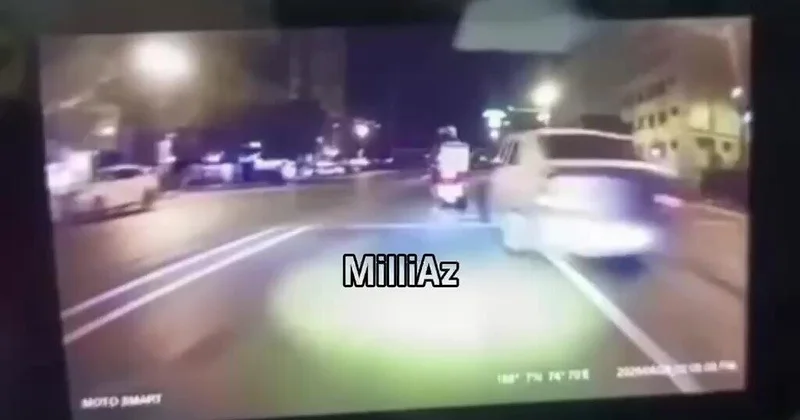 Bakıda sürücü motosikletçini vuraraq qaçdı (Video)