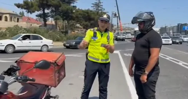 Polis ikitəkərli nəqliyyat vasitələrinin sürücülərini maarifləndirir Video