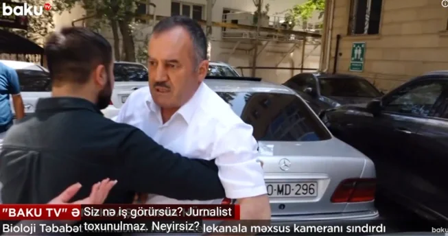Dedi ki, ağzını burnunu vurub sındıraram! Klinika rəhbəri Baku TV əməkdaşlarına hücum etdi