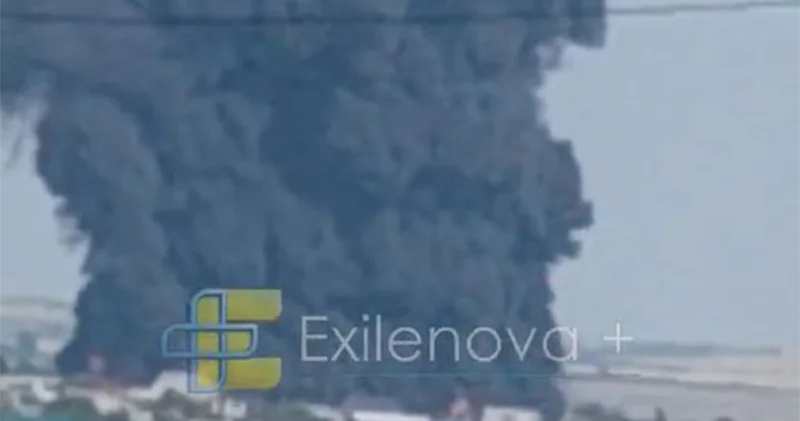 Ukraynanın hücumundan sonra Mariupolda güclü yanğın olub Video