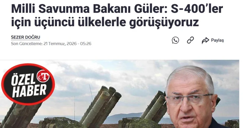 Türkiyənin müdafiə naziri S 400 lərlə bağlı deputat sorğusunu cavablandırıb