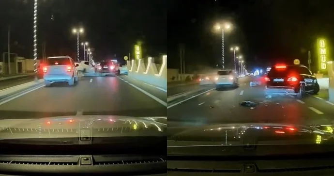 Novxanı Sumqayıt yolunda zəncirvari qəza: 3 avtomobil zərər gördü ANBAAN VİDEO