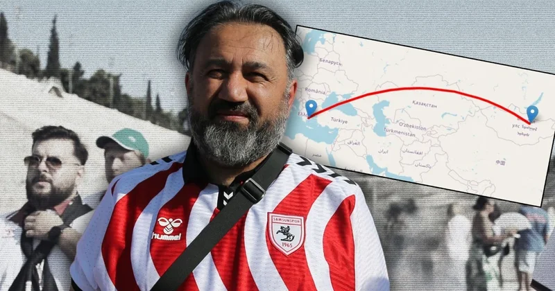 Samsunspor azarkeşi rekord müəyyənləşdirmək üçün Monqolustandan Yunanıstana səyahət etdi