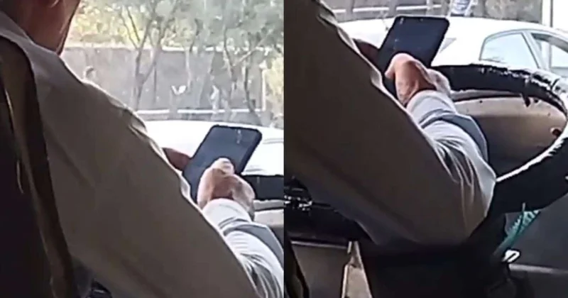 Avtobus sürücüsü sükan arxasında “Tiktok” izləyir Sərnişinlər təhlükədə VİDEO