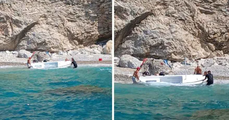 Monteneqro sahillərində turistlərin olduğu qayıq batıb