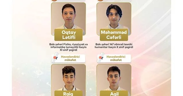 Məktəblilərimiz 4 mükafat qazandı Foto