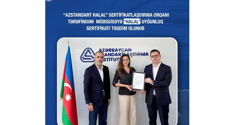 “AZSTANDART Halal” daha bir şirkətə uyğunluq sertifikatı təqdim edib