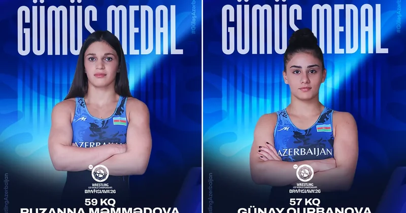 Две азербайджанские спортсменки взяли серебро чемпионата мира по борьбе в Братиславе
