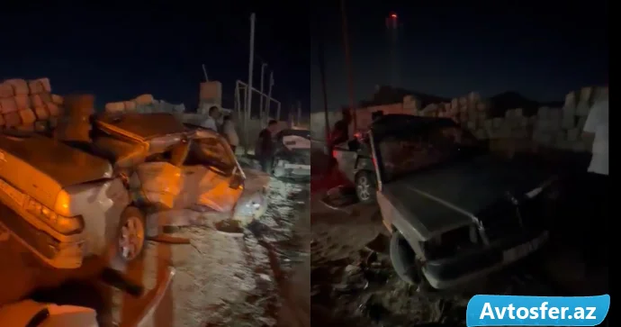 Bakıda dəhşətli qəza: “BYD” ilə toqquşan “Mercedes” ikiqat oldu VİDEO