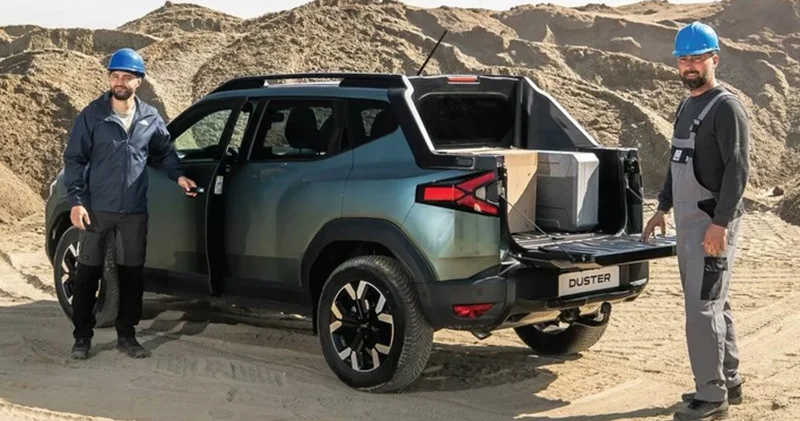 Dacia Duster i yığcam pikap maşınına çevirdi...