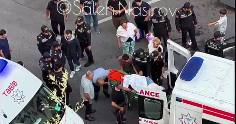 Bakıda monitor qadının üstünə aşdı VİDEO