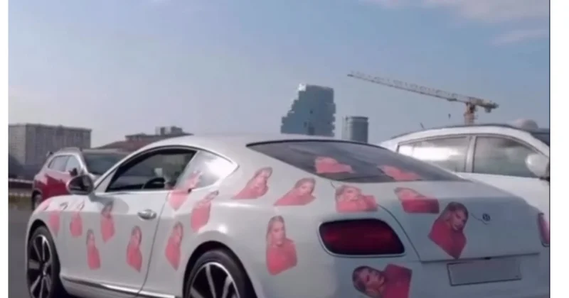 Fanatının Bentley üzərində Aygün Kazımovaya sevgisi nümayişi (Video)