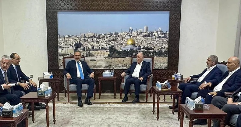 Hakan Fidan və İbrahim Kalın HƏMAS Şura Məclisinin sədri ilə görüşüb