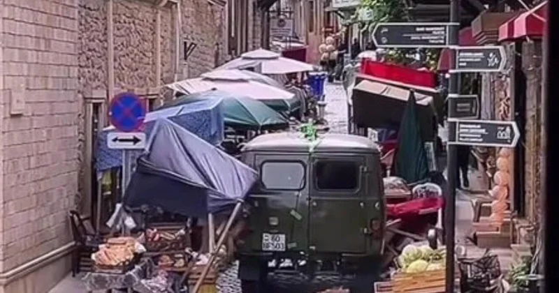 Bakının mərkəzində aləmi bir birinə qatan maşınlar kimindir? VİDEO