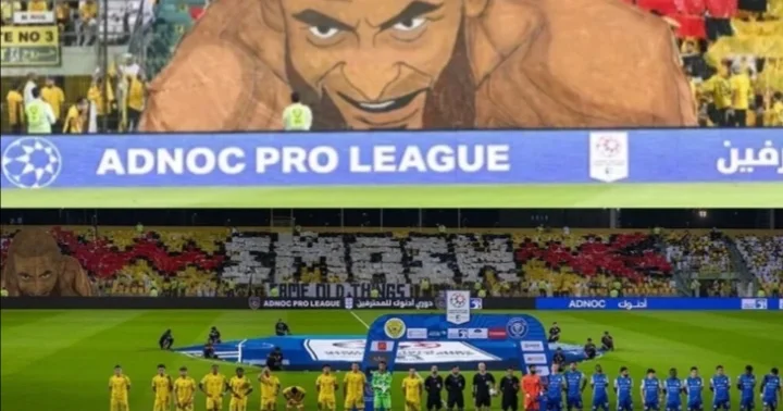 Ronaldonun komandası ilə oyunda ərəblər onun posterini açdılar
