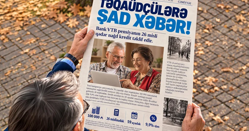 Bank VTB (Azərbaycan) 70 yaşadək təqaüdçülərə 100 000 manatadək nağd kredit təklif edir