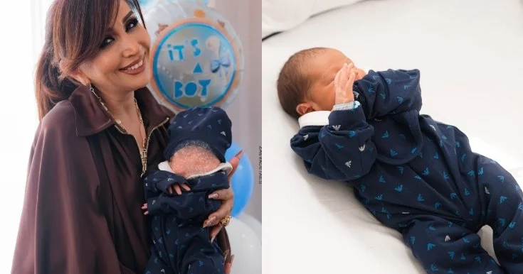 Yeni doğulan nəvəsi ilə fotosessiya etdirdi