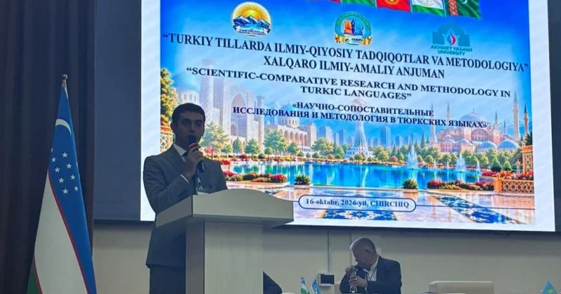 İntiqam Yaşar Özbəkistanda Türk dünyasının ədəbi əlaqələri mövzusunda məruzə ilə çıxış edib