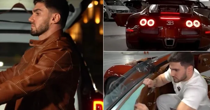 Milyonluq “Bugatti”nin dəri oturacaqlarından özünə gödəkçə tikdirdi VİDEO