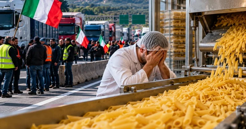 Протесты дальнобойщиков оставили Италию без еды ВИДЕО