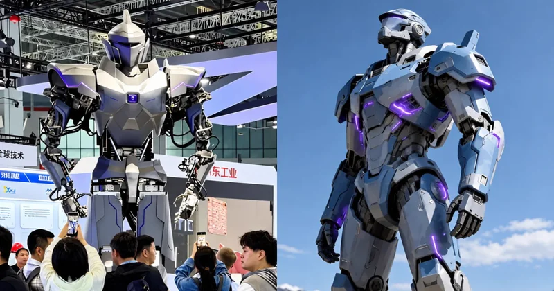 Çində 4 metrlik nəhəng humanoid robot təqdim edildi: 500 kq yük qaldırır (Fotolar)