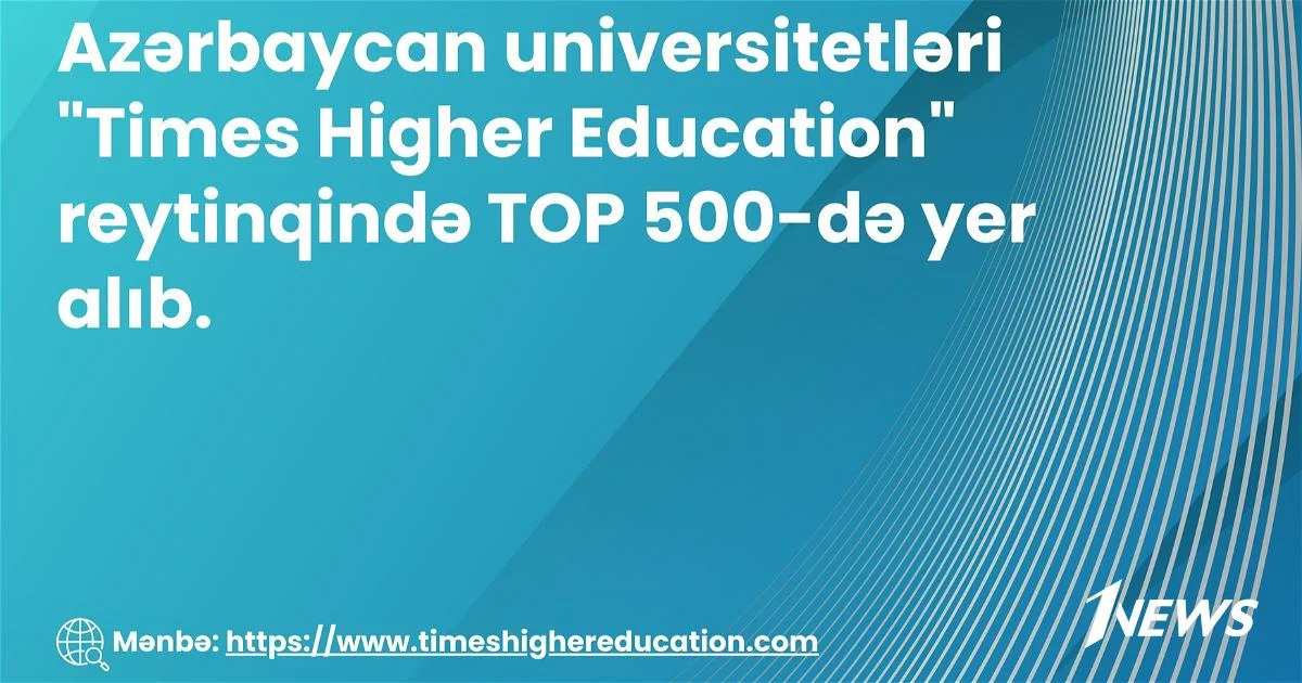 Азербайджанские вузы вошли в ТОП500 рейтинга Times Higher Education Новости