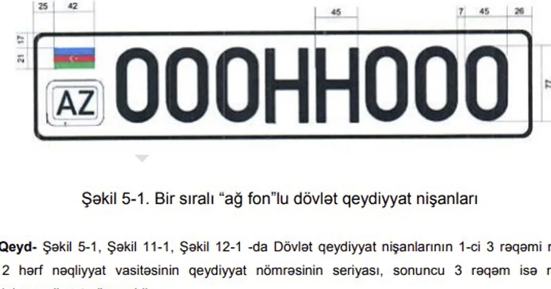 Azərbaycanda avtomobillərə 6 rəqəmli nömrələr də veriləcək