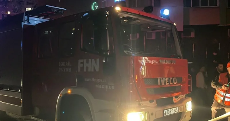 Yasamalda yaşayış binasında yanğın zamanı bir neçə nəfər tüstüdən zəhərləndi